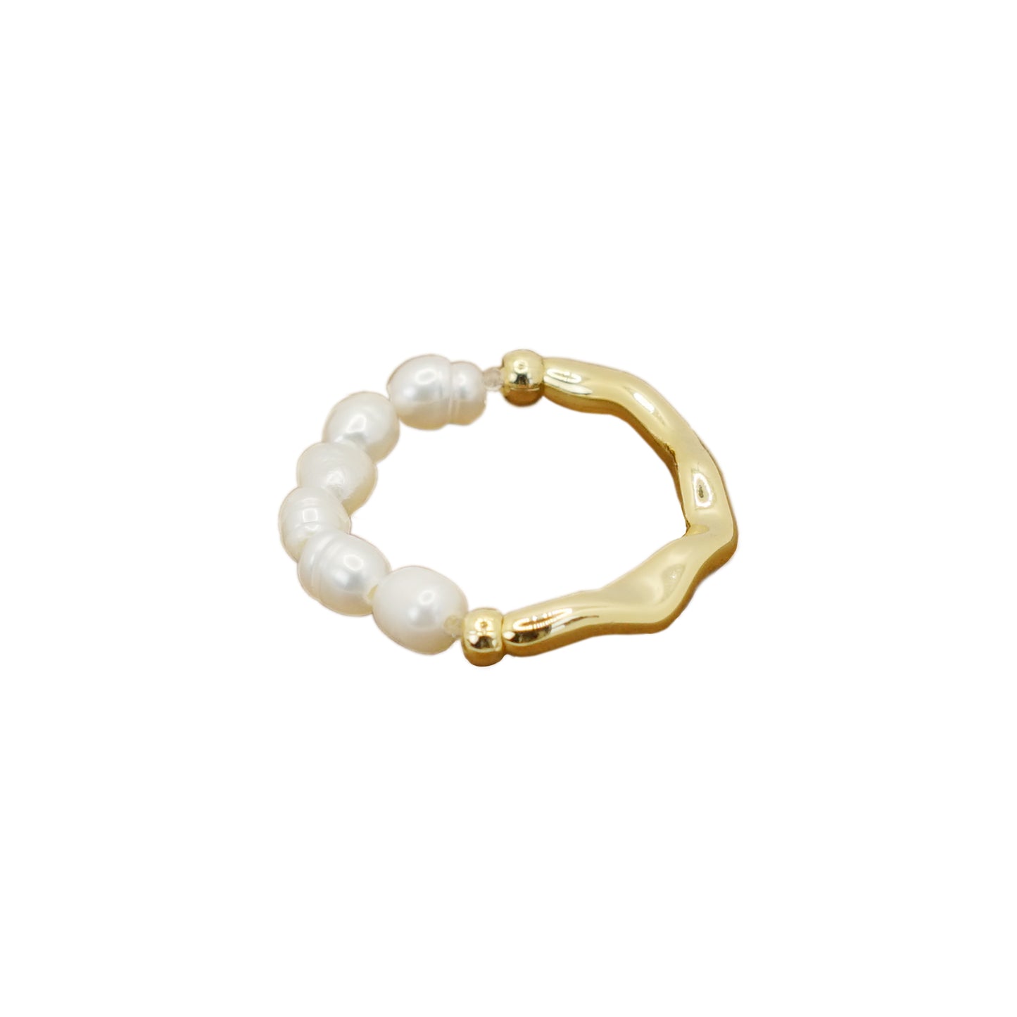 Two-tone Mini Pearls Ring