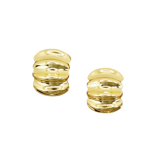 Gold Wave Curved Hoops