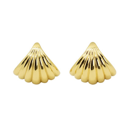 Gold Scalloped Earrings