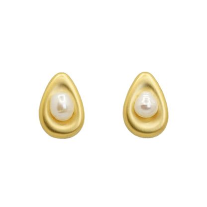 Gold&Pearl Teardrop Earrings